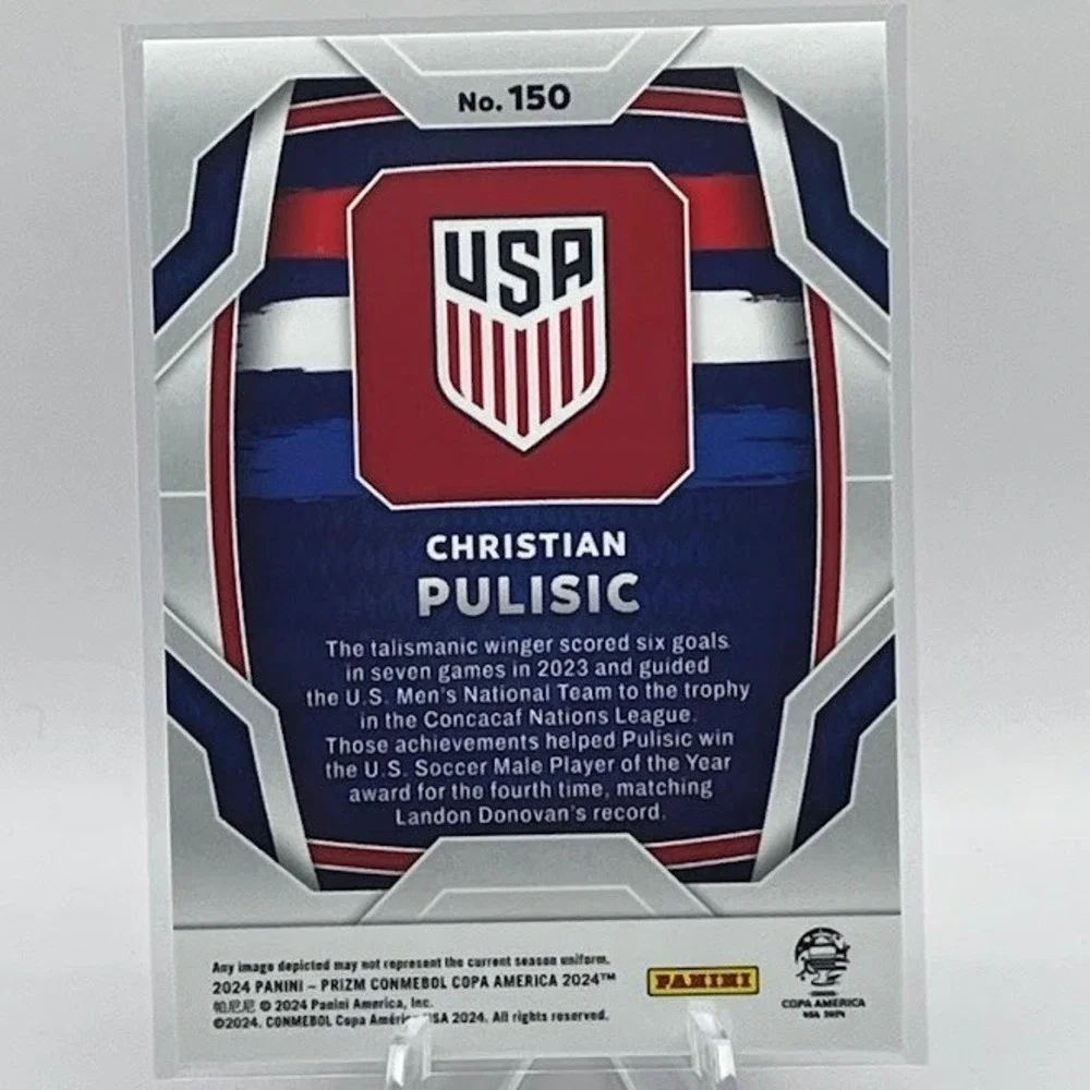 Christian Pulisic Silver Prizm 2024 Panini Prizm Copa America 150 CONMEBOL USA